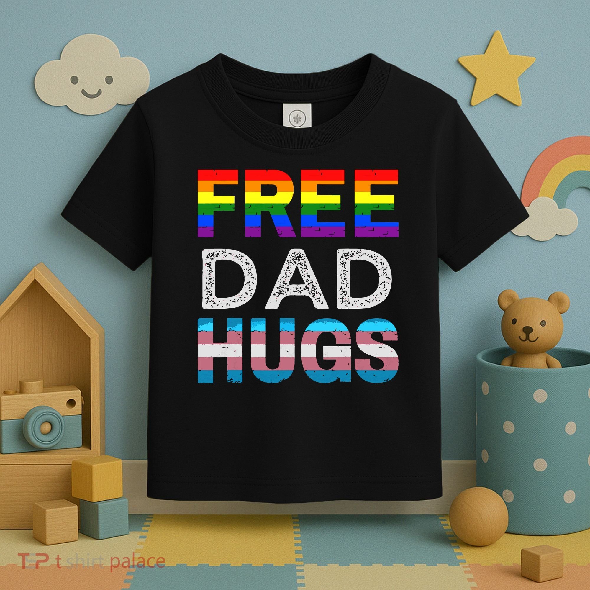 Free Dad Hugs Pride Month Proud Ally Toddler T-Shirt