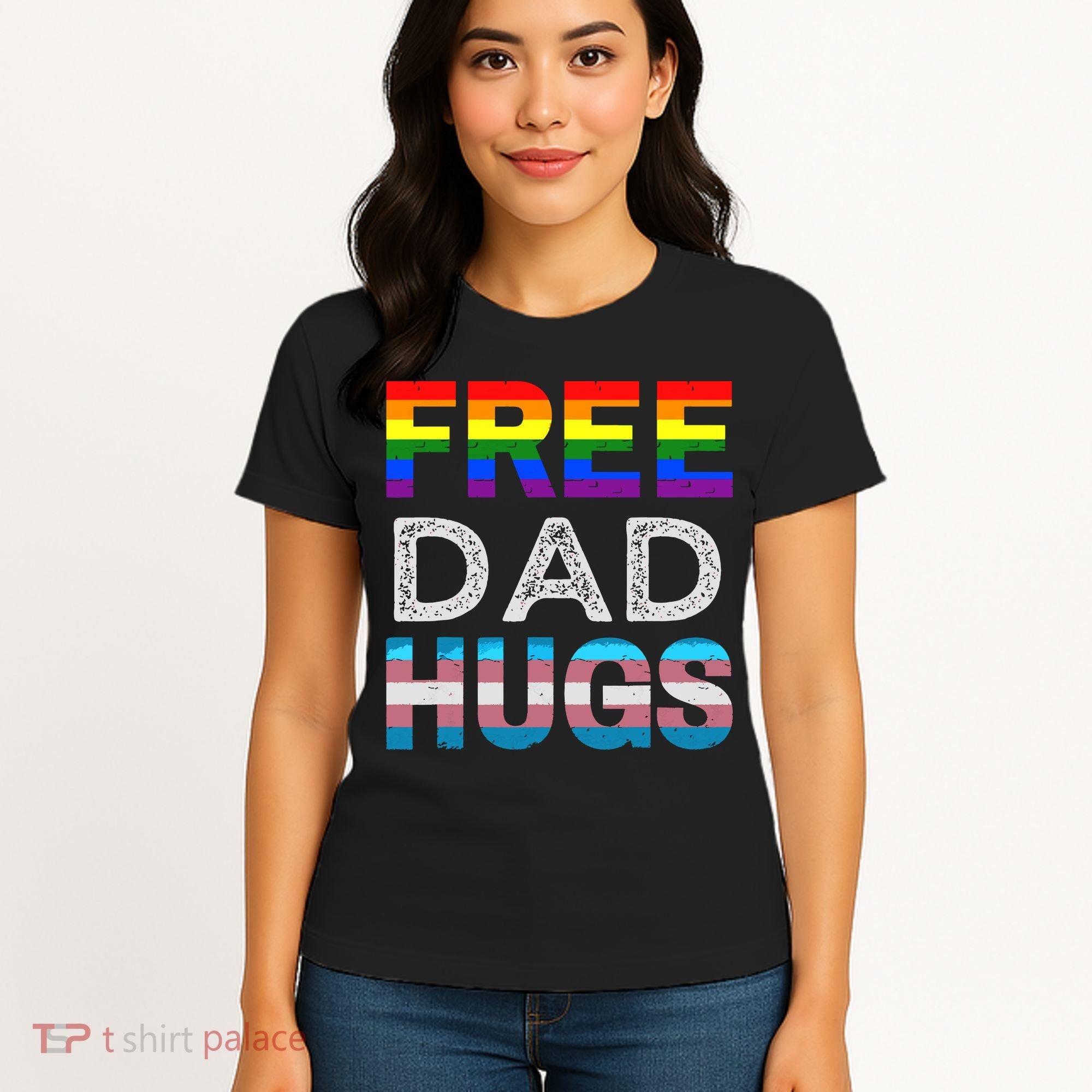 Free Dad Hugs Pride Month Proud Ally Women's T-Shirt