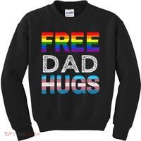 Free Dad Hugs Pride Month Proud Ally Kids Sweatshirt thumb 0
