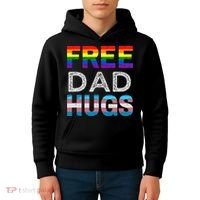 Free Dad Hugs Pride Month Proud Ally Kids Hoodie thumb 4