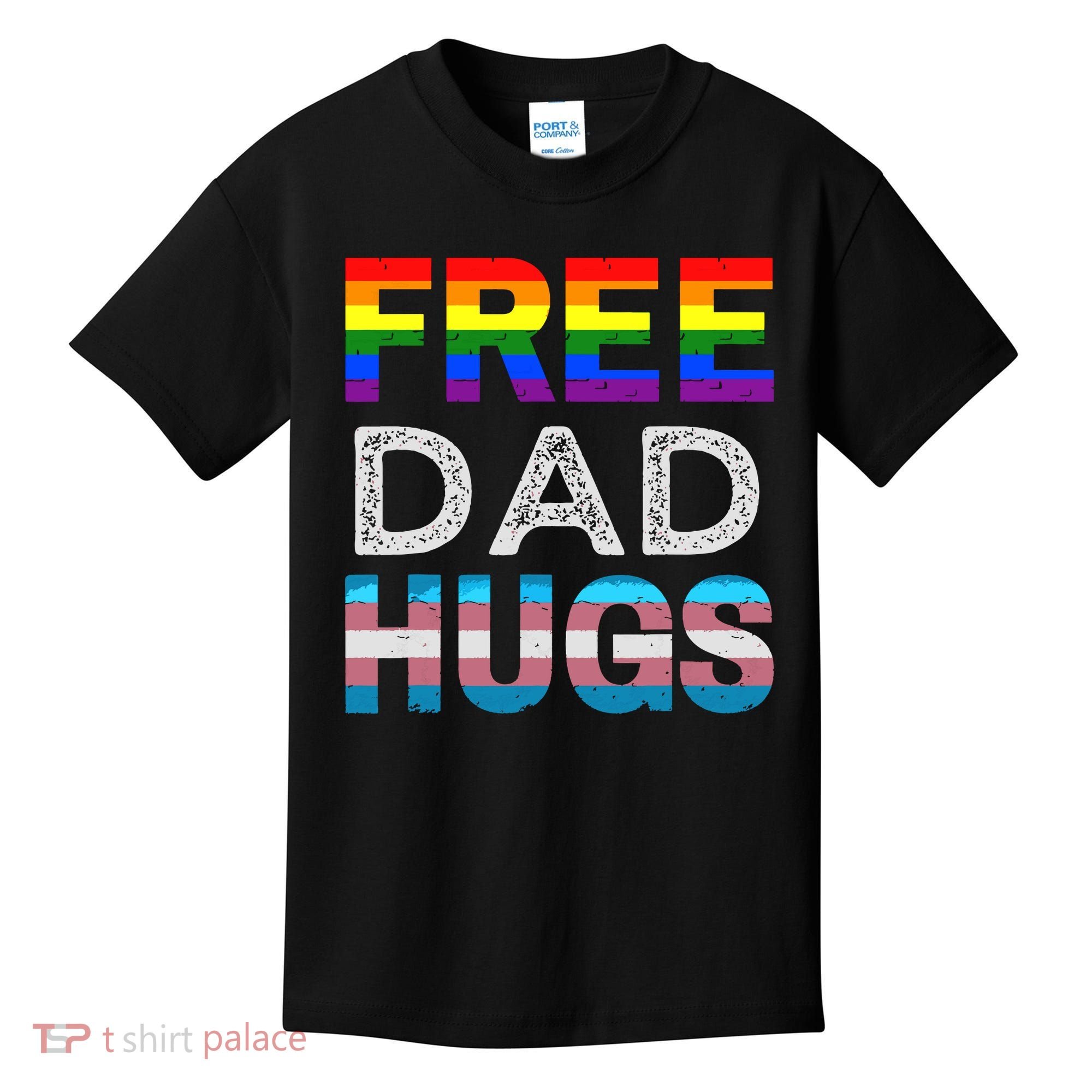 Free Dad Hugs Pride Month Proud Ally Kids T-Shirt