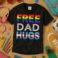 Free Dad Hugs Pride Month Proud Ally Kids T-Shirt thumb 3
