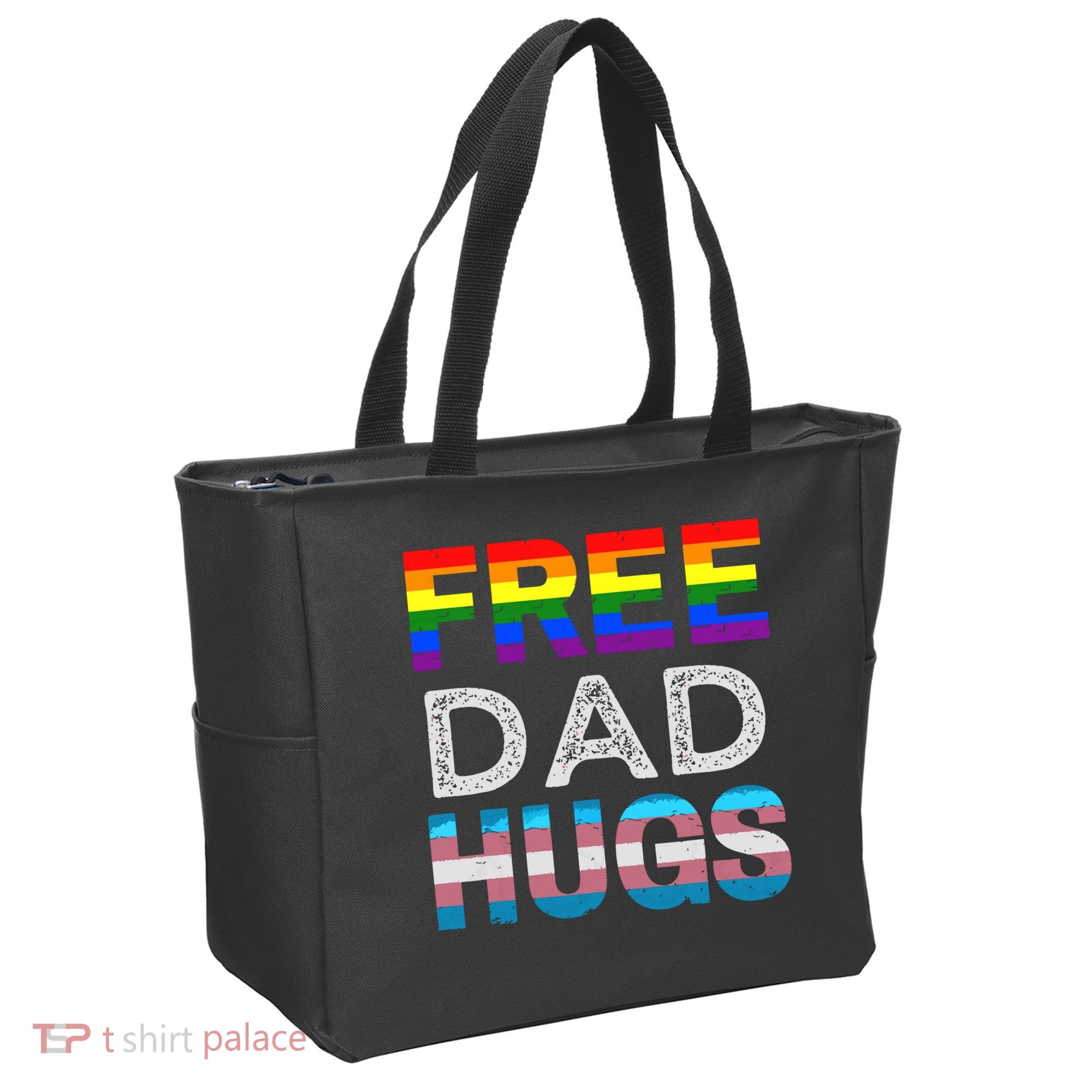 Free Dad Hugs Pride Month Proud Ally Tote Bag