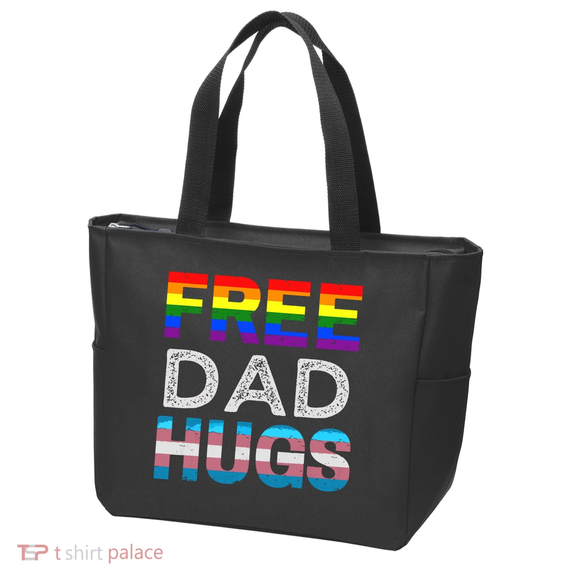 Free Dad Hugs Pride Month Proud Ally Tote Bag