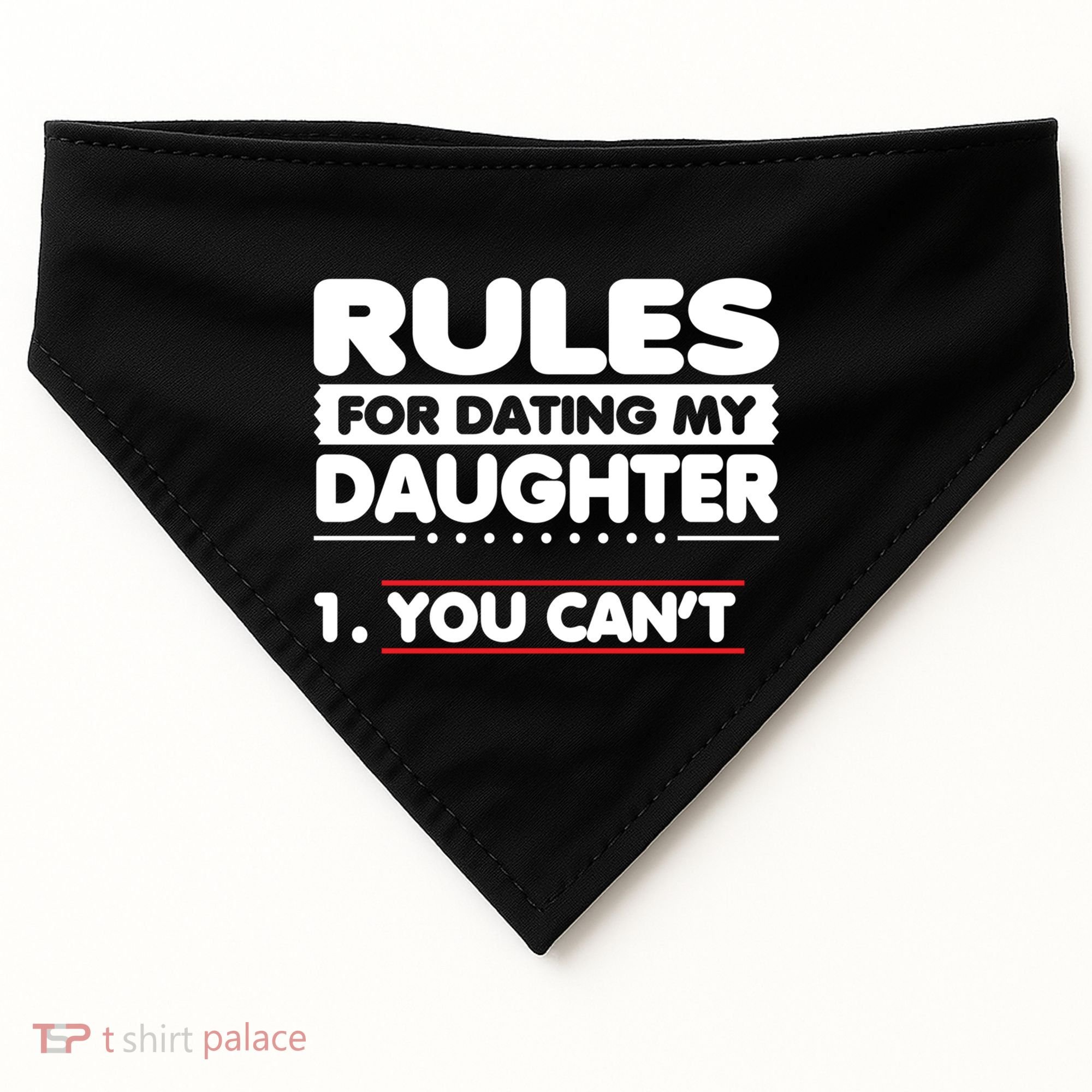 Funny Dad Humor Gift Rules For Dating My Daughter Meaningful Gift USA-Made Doggie Bandana