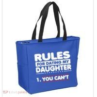 Funny Dad Humor Gift Rules For Dating My Daughter Meaningful Gift Tote Bag thumb 2