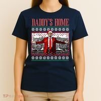 Funny DaddyS Home Trump Ugly Christmas Sweater Xmas Pajamas Sweatshirt T-Shirt thumb 4