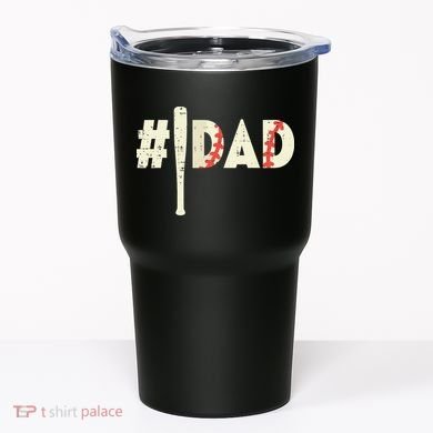 Fathers Day Hashtag Baseball Bat Dad Daddy Papa Sport Tumbler