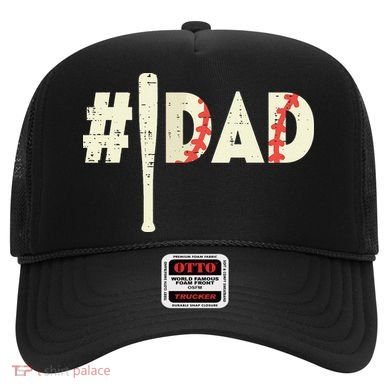 Fathers Day Hashtag Baseball Bat Dad Daddy Papa Sport Hat