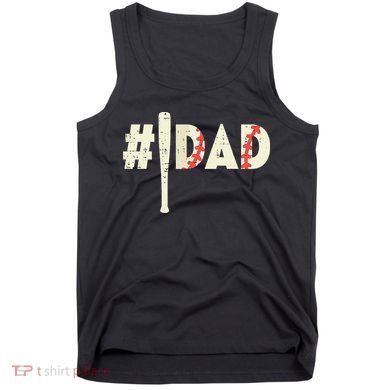 Fathers Day Hashtag Baseball Bat Dad Daddy Papa Sport Tank Top