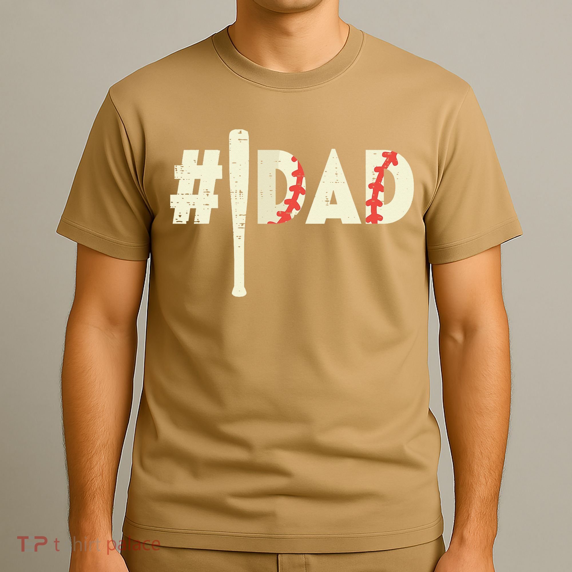 Fathers Day Hashtag Baseball Bat Dad Daddy Papa Sport T-Shirt