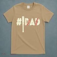 Fathers Day Hashtag Baseball Bat Dad Daddy Papa Sport T-Shirt thumb 5