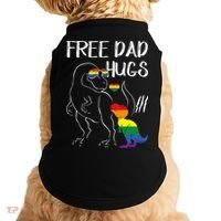 Free Dad Hugs LGBT Pride Dad Dinosaur Rex Proud Ally Doggie Tank thumb 0