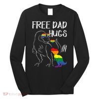 Free Dad Hugs LGBT Pride Dad Dinosaur Rex Proud Ally Long Sleeve Shirt thumb 0