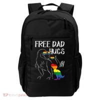 Free Dad Hugs LGBT Pride Dad Dinosaur Rex Proud Ally Backpack thumb 0
