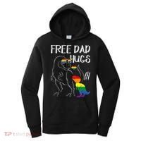 Free Dad Hugs LGBT Pride Dad Dinosaur Rex Proud Ally Women's Hoodie thumb 0