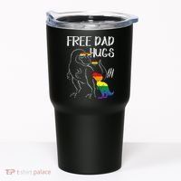 Free Dad Hugs LGBT Pride Dad Dinosaur Rex Proud Ally Tumbler thumb 0