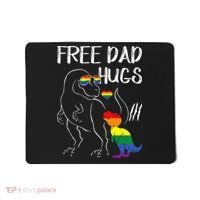 Free Dad Hugs LGBT Pride Dad Dinosaur Rex Proud Ally Mousepad thumb 0