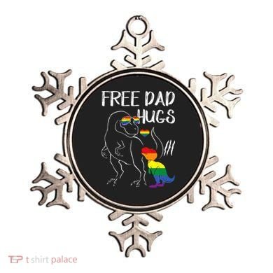 Free Dad Hugs LGBT Pride Dad Dinosaur Rex Proud Ally Ornament