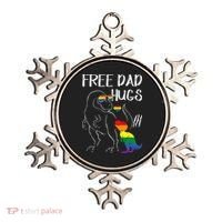Free Dad Hugs LGBT Pride Dad Dinosaur Rex Proud Ally Ornament thumb 0