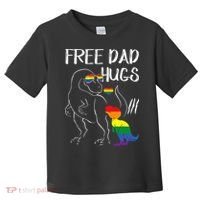 Free Dad Hugs LGBT Pride Dad Dinosaur Rex Proud Ally Toddler T-Shirt thumb 0