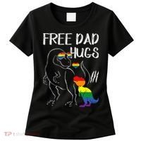 Free Dad Hugs LGBT Pride Dad Dinosaur Rex Proud Ally Women's T-Shirt thumb 0