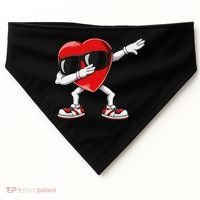 Funny Dabbing Heart gift for Valentines Day USA-Made Doggie Bandana thumb 0