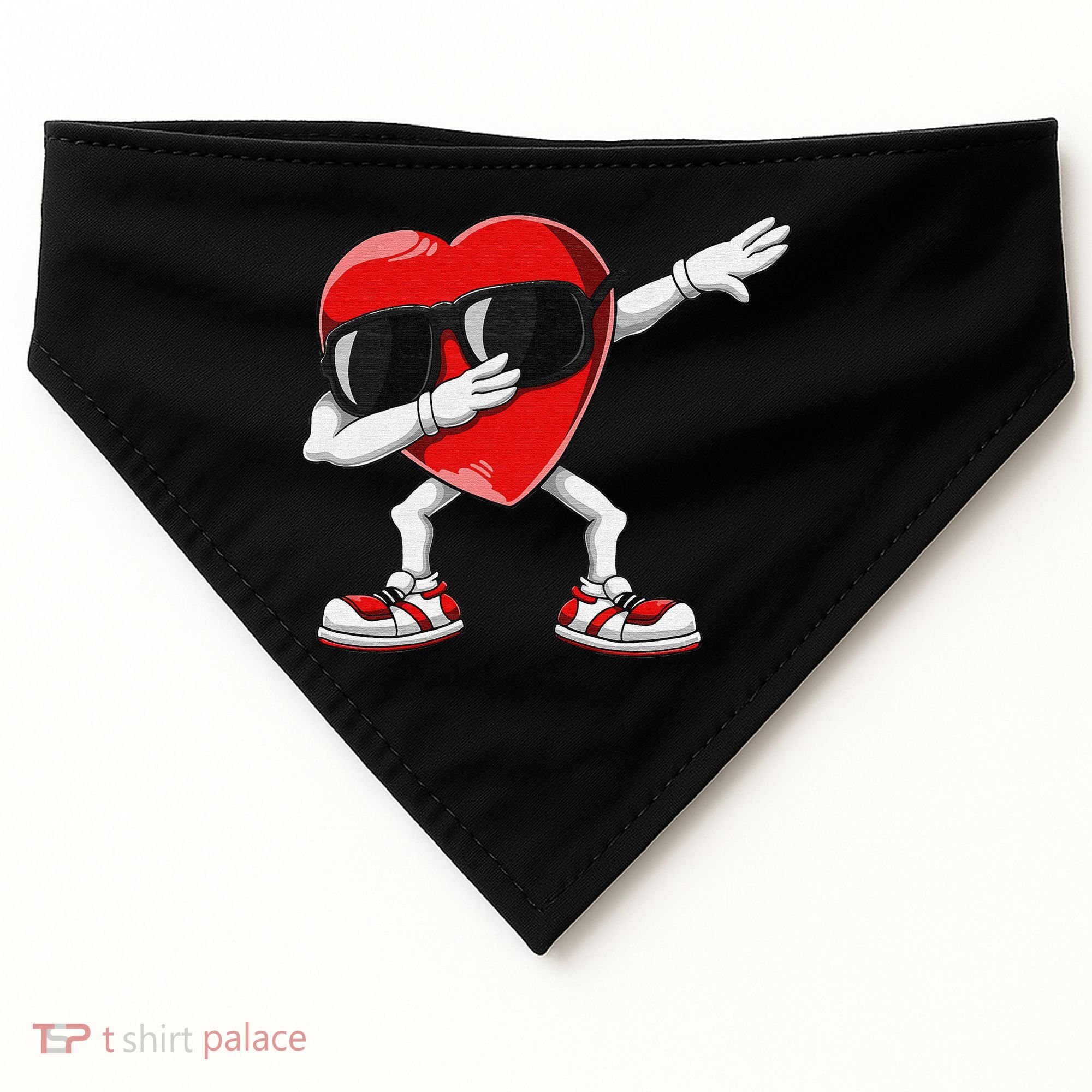 Funny Dabbing Heart gift for Valentines Day USA-Made Doggie Bandana