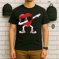 Funny Dabbing Heart gift for Valentines Day T-Shirt thumb 6