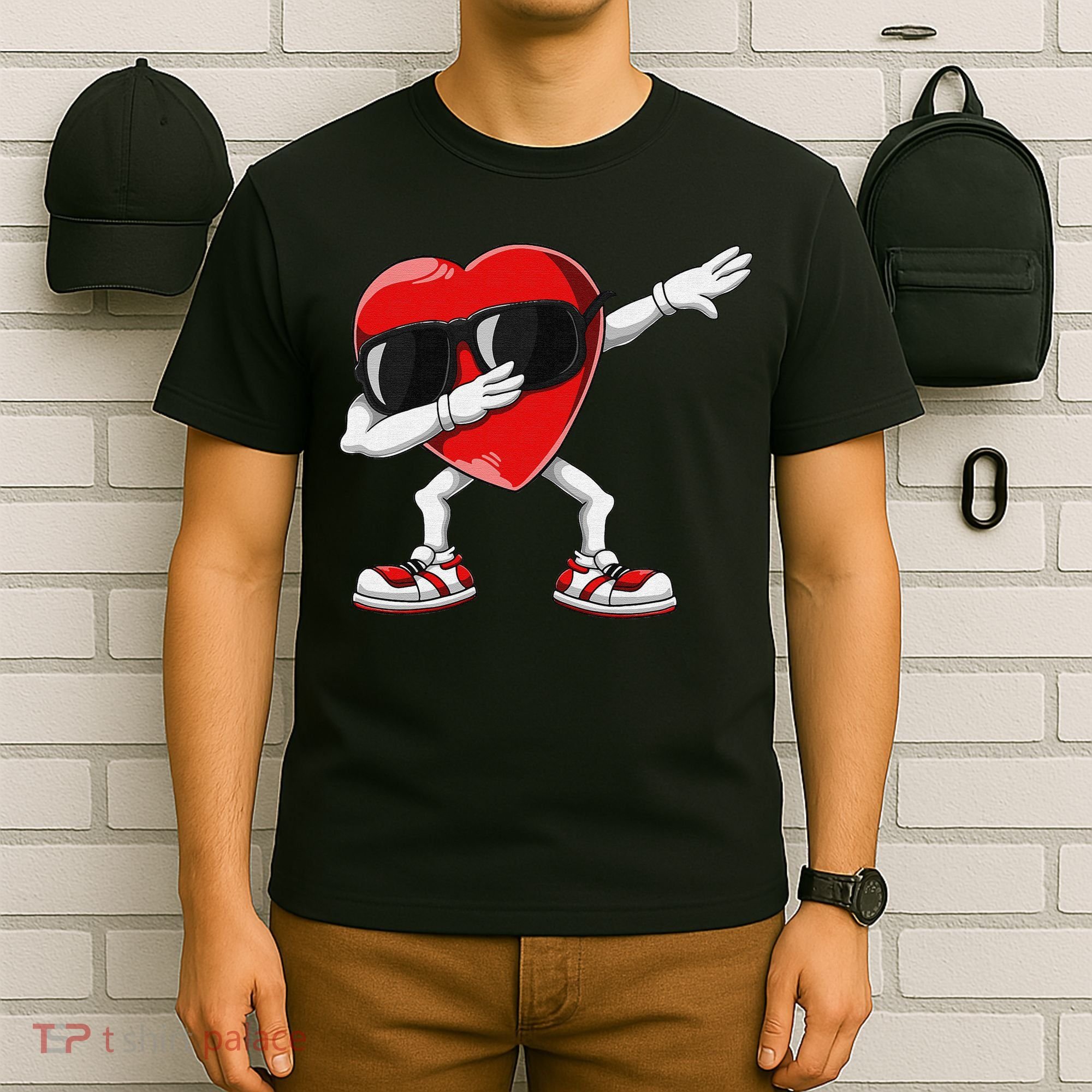 Funny Dabbing Heart gift for Valentines Day T-Shirt