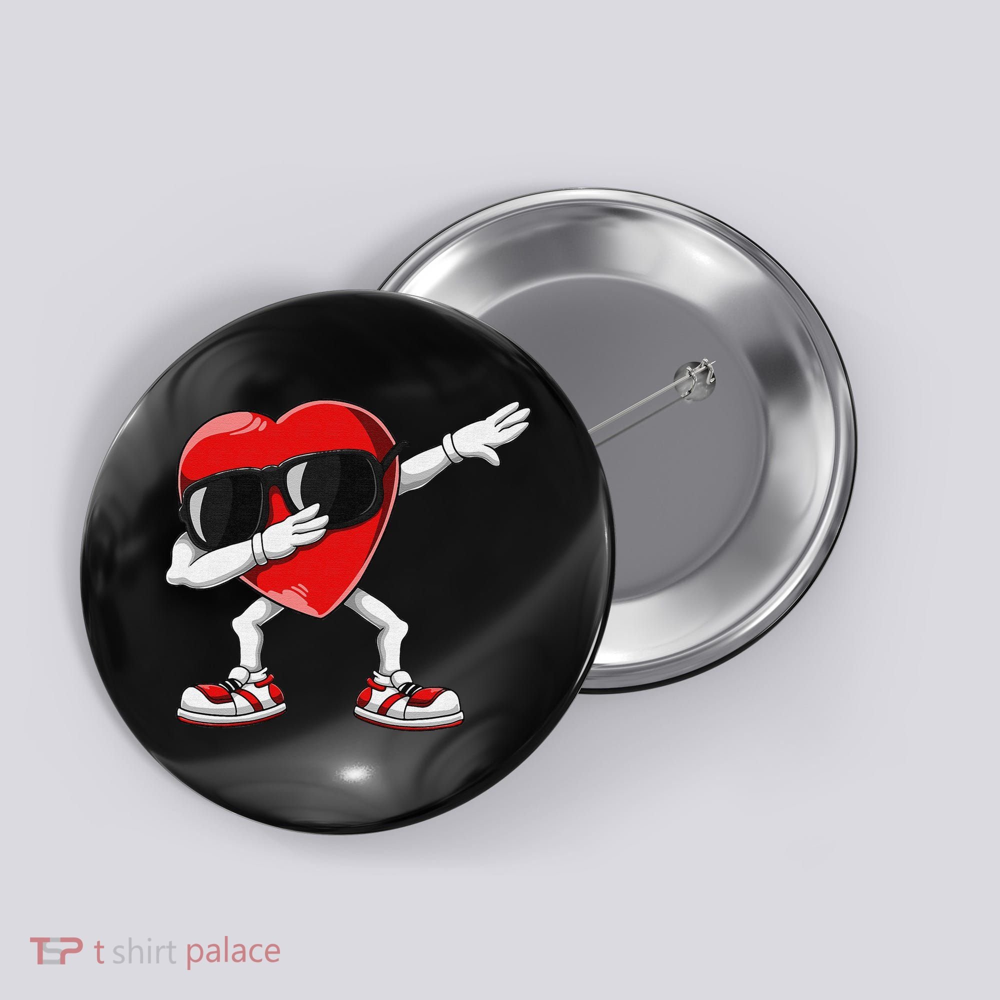Funny Dabbing Heart gift for Valentines Day Button