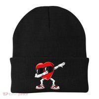 Funny Dabbing Heart gift for Valentines Day Beanie thumb 0