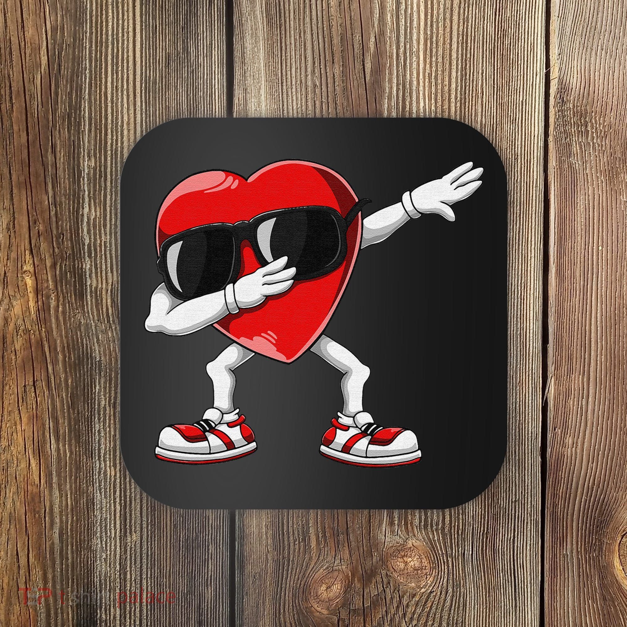 Funny Dabbing Heart gift for Valentines Day Coaster