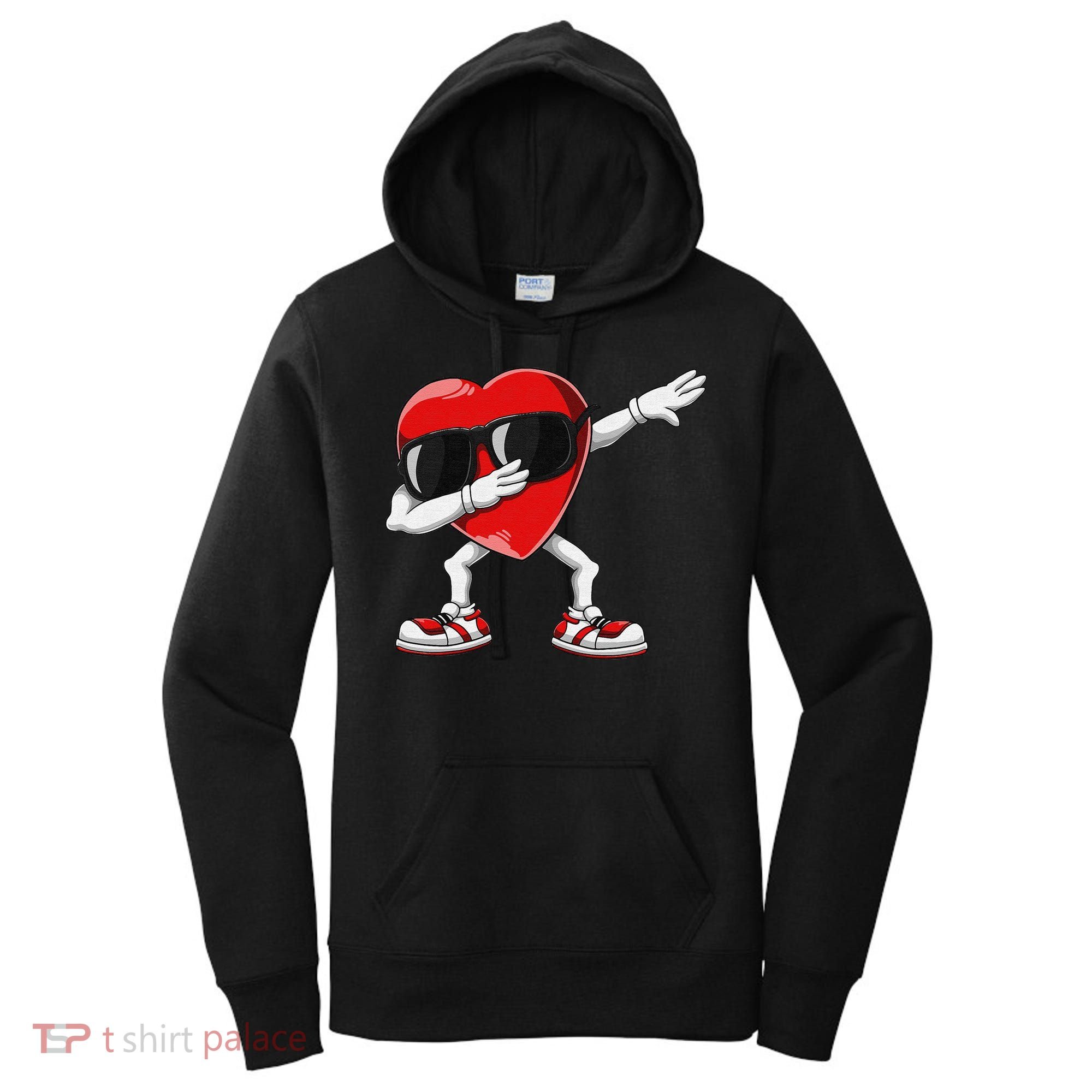 Funny Dabbing Heart gift for Valentines Day Women's Hoodie