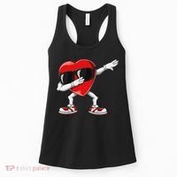 Funny Dabbing Heart gift for Valentines Day Women's Tank Top thumb 0