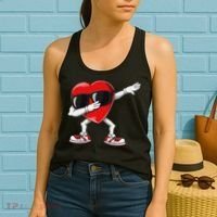 Funny Dabbing Heart gift for Valentines Day Women's Tank Top thumb 2