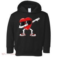 Funny Dabbing Heart gift for Valentines Day Toddler Hoodie thumb 0