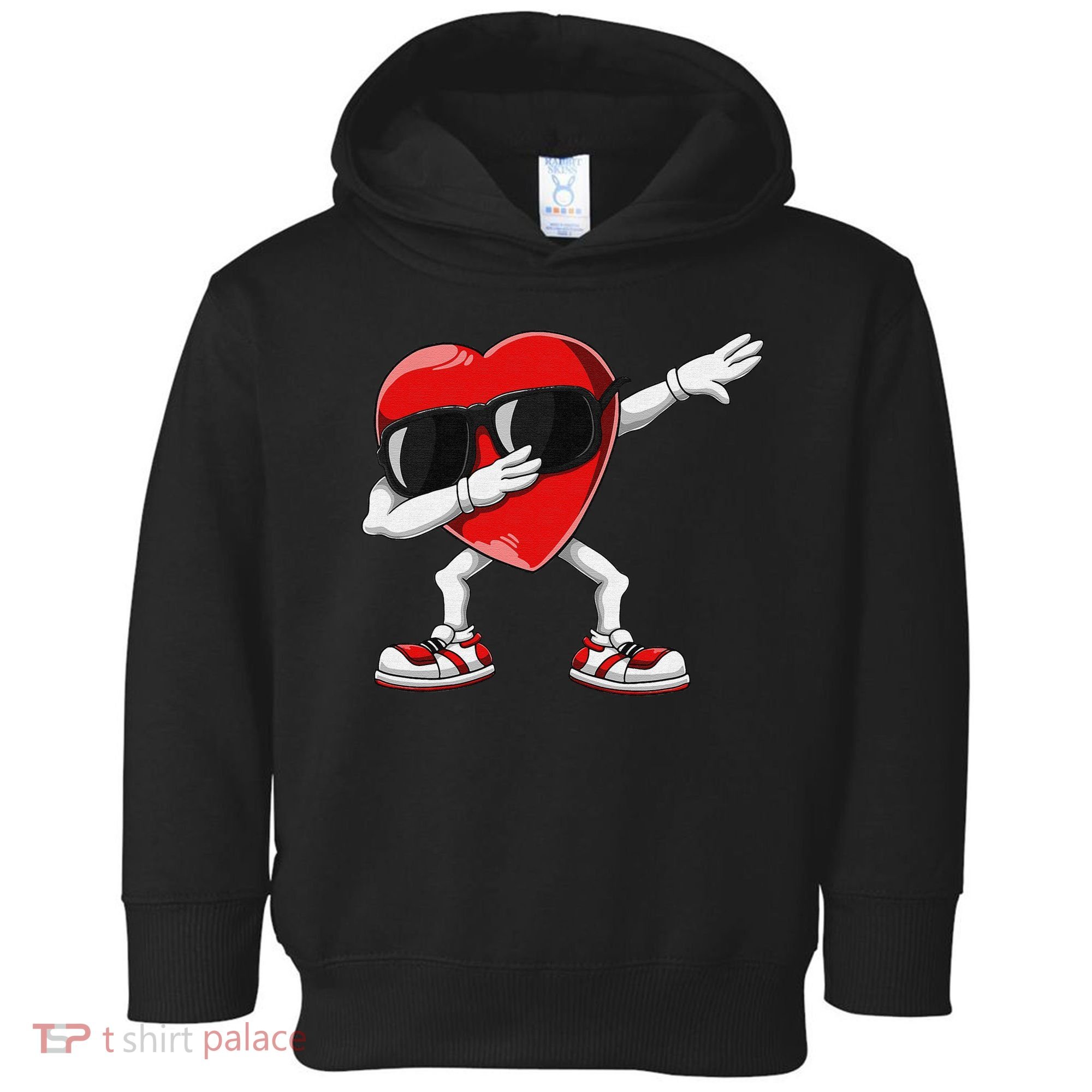 Funny Dabbing Heart gift for Valentines Day Toddler Hoodie
