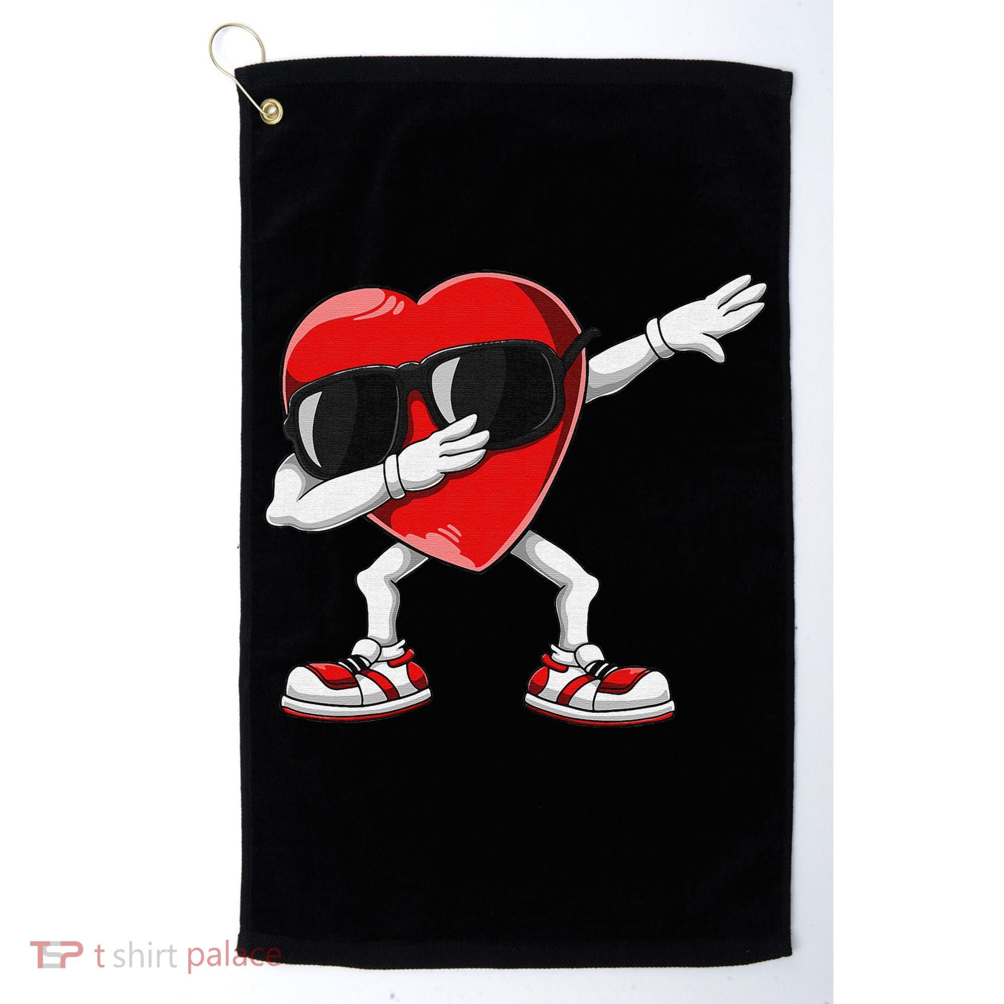 Funny Dabbing Heart gift for Valentines Day Golf Towel
