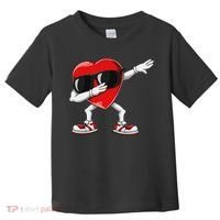 Funny Dabbing Heart gift for Valentines Day Toddler T-Shirt thumb 0