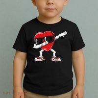 Funny Dabbing Heart gift for Valentines Day Toddler T-Shirt thumb 2