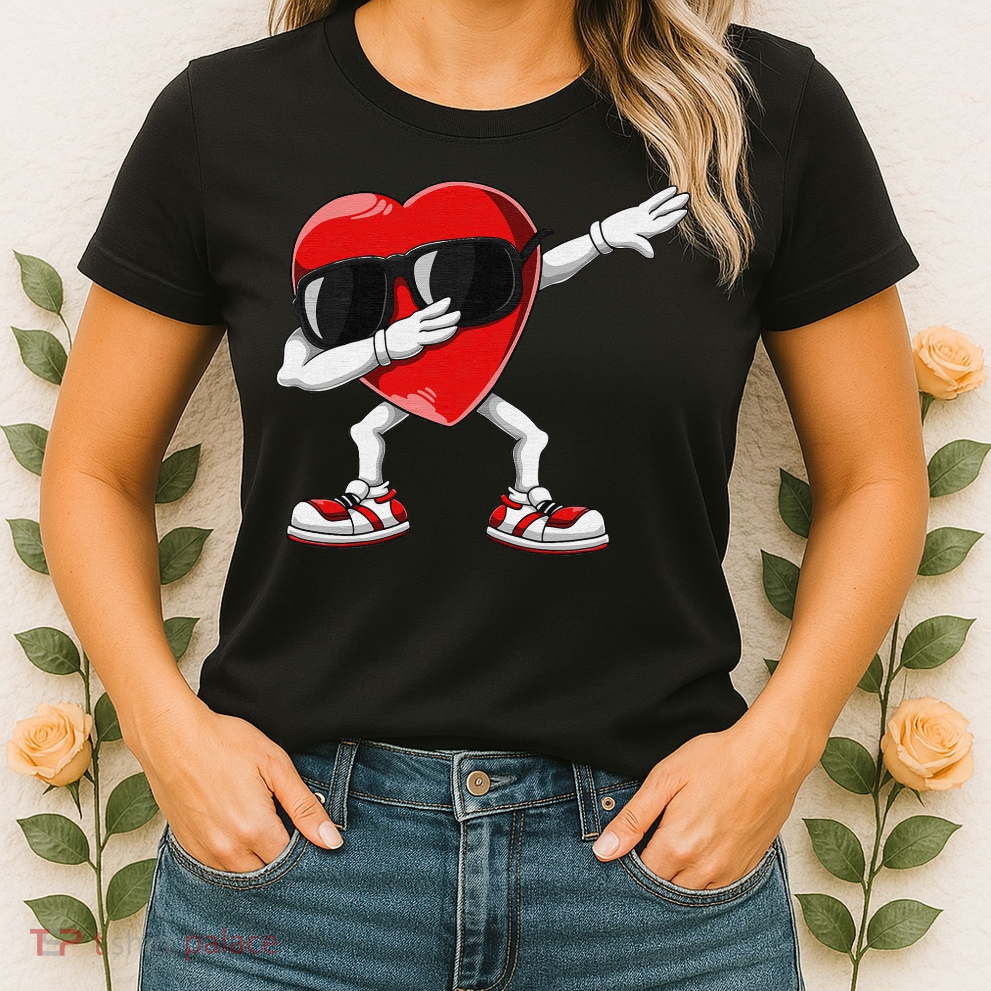 Funny Dabbing Heart gift for Valentines Day Women's T-Shirt
