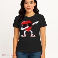 Funny Dabbing Heart gift for Valentines Day Women's T-Shirt thumb 4