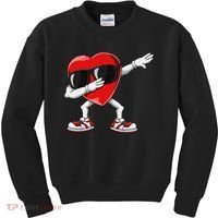 Funny Dabbing Heart gift for Valentines Day Kids Sweatshirt thumb 0