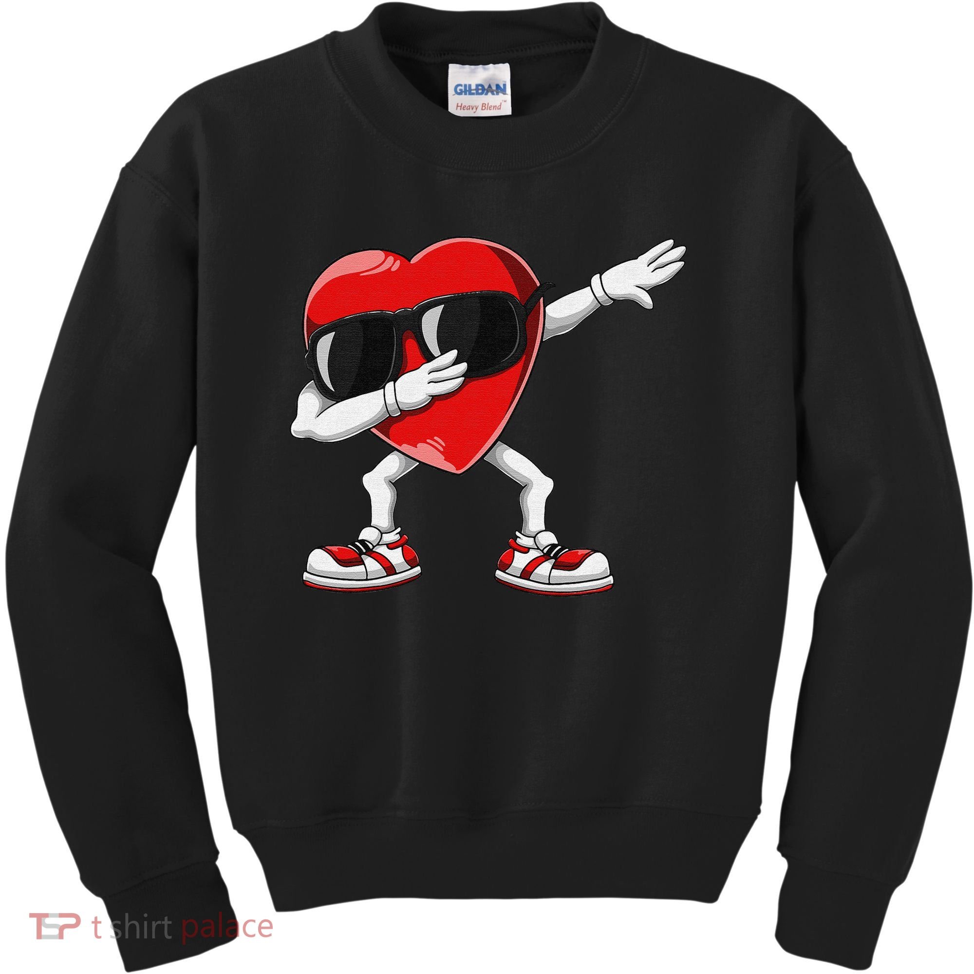 Funny Dabbing Heart gift for Valentines Day Kids Sweatshirt
