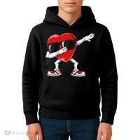 Funny Dabbing Heart gift for Valentines Day Kids Hoodie thumb 4