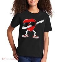 Funny Dabbing Heart gift for Valentines Day Kids T-Shirt thumb 2