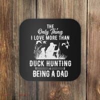 Funny Duck Hunting With Dad Dog Gift For Duck Hunting Coaster thumb 0