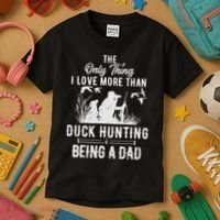 Funny Duck Hunting With Dad Dog Gift For Duck Hunting Kids T-Shirt thumb 3