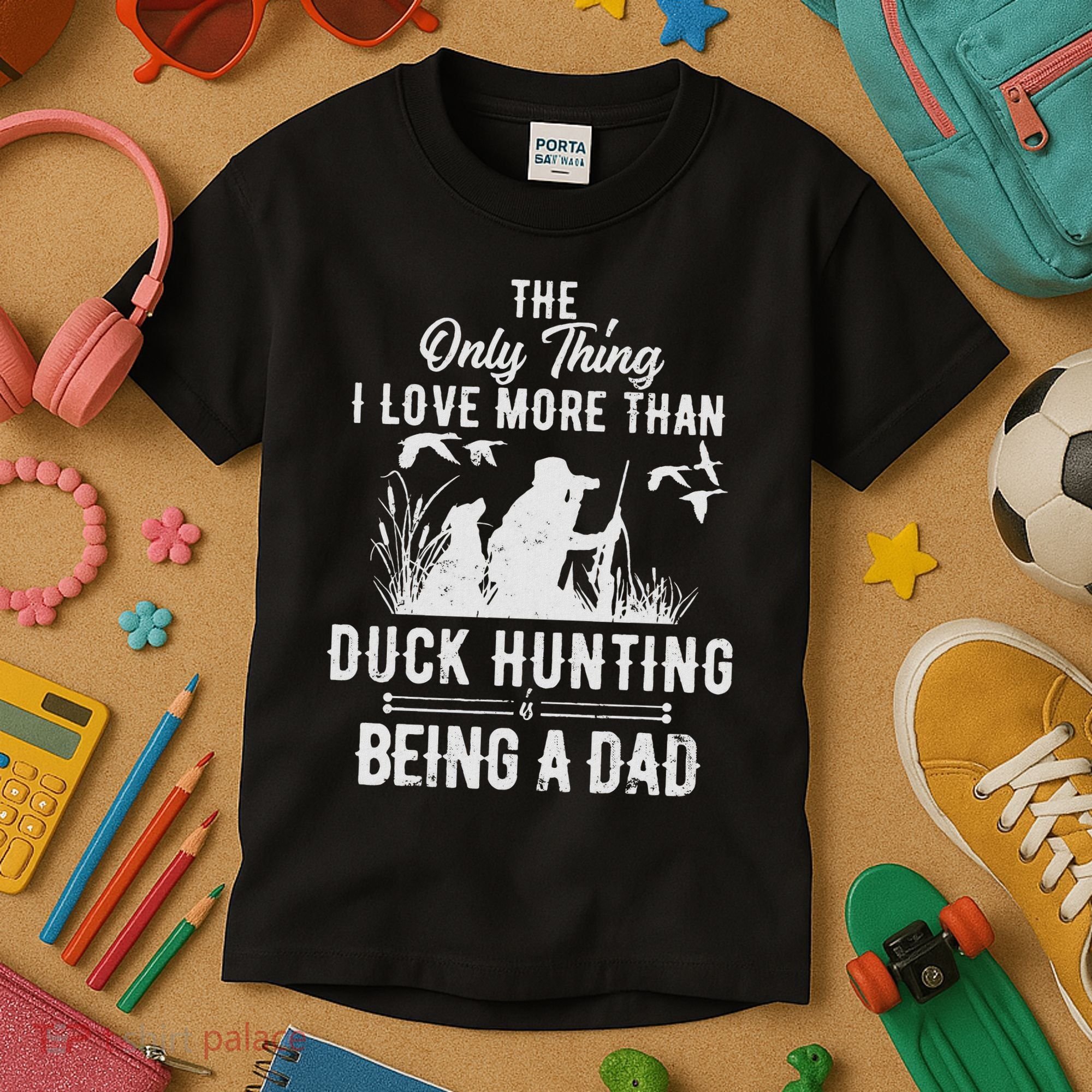Funny Duck Hunting With Dad Dog Gift For Duck Hunting Kids T-Shirt